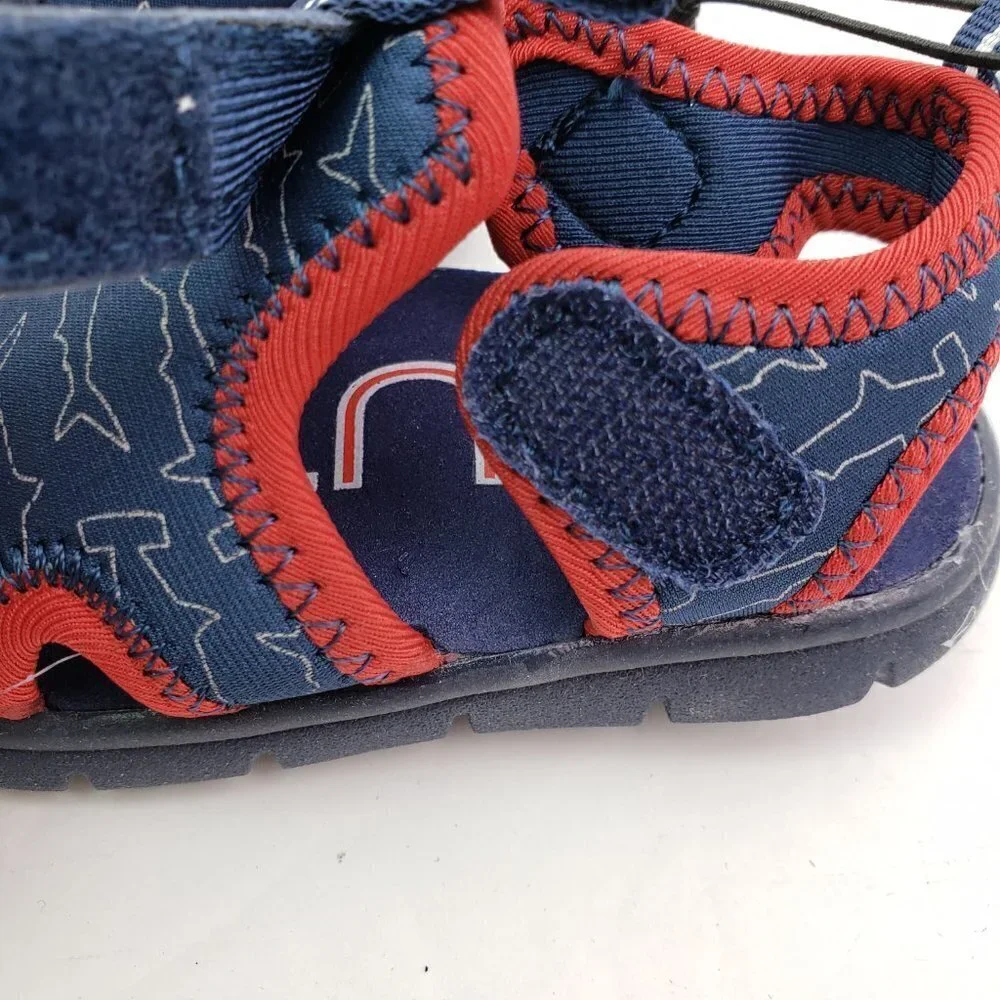NEW Nautica Diera Baby Boy Size 5 Navy Hammerhead Blue Red Casual Sandals